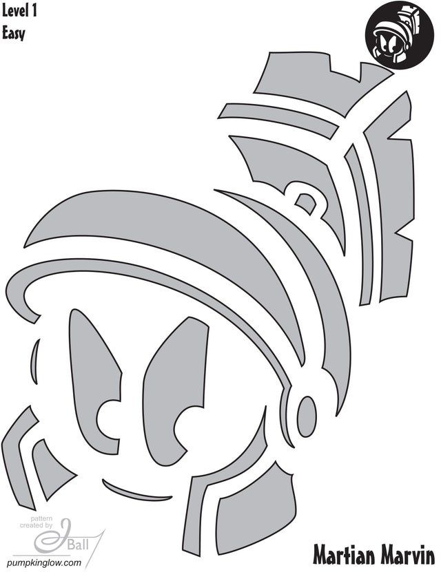 Get spooky with marvin the martian pumpkin stencil