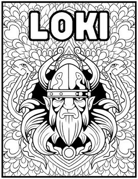 Norse mythology coloring pages gods goddesses viking mindfulness by qetsy