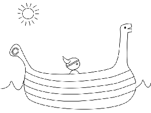 Viking boat coloring page