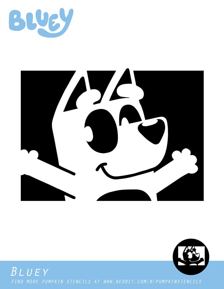 Bluey free pumpkin stencil