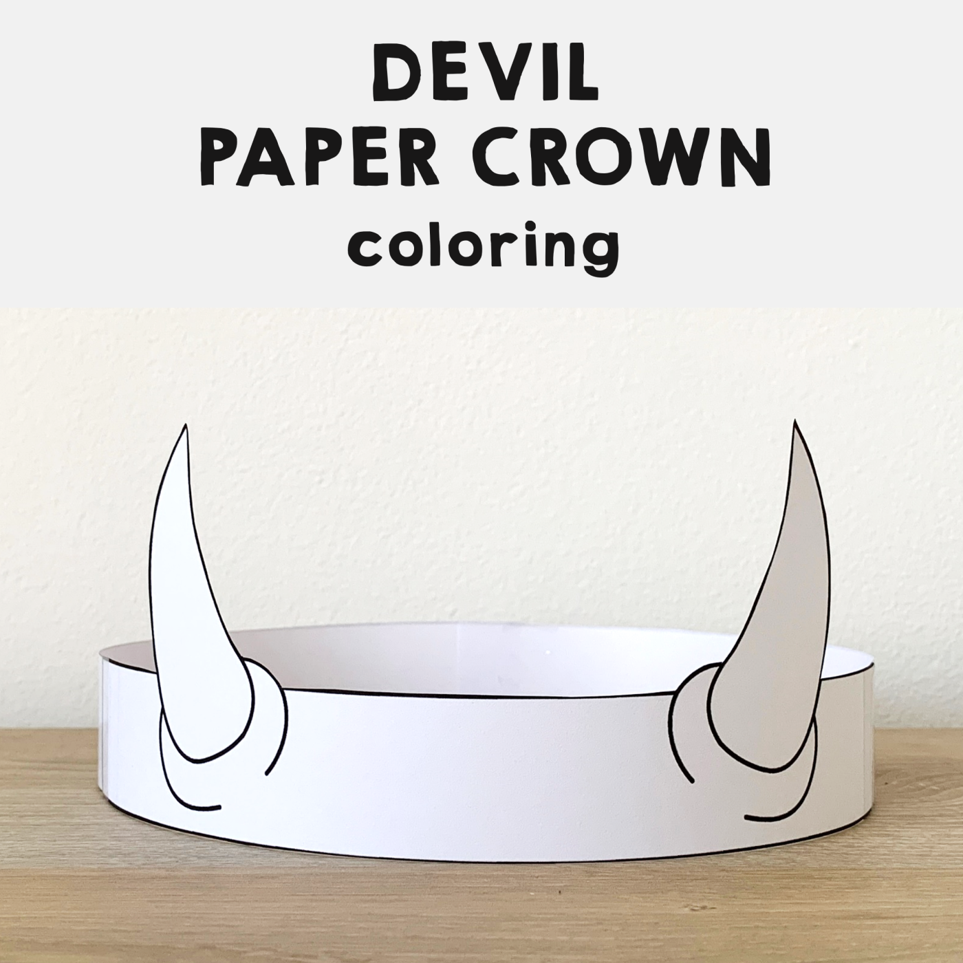 Devil paper crown printable halloween coloring craft made by teachers