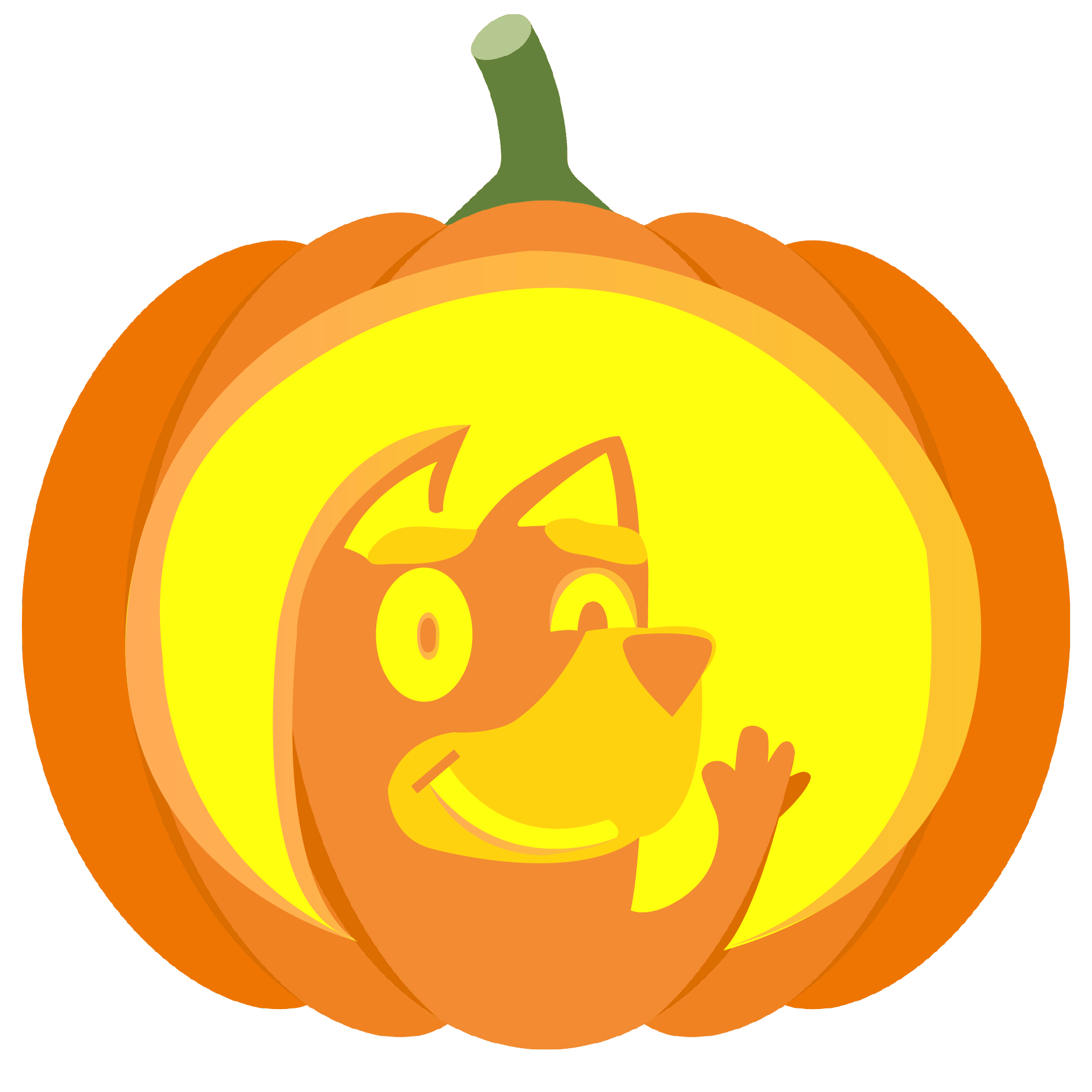 Bluey pumpkin stencil free printable papercraft templates