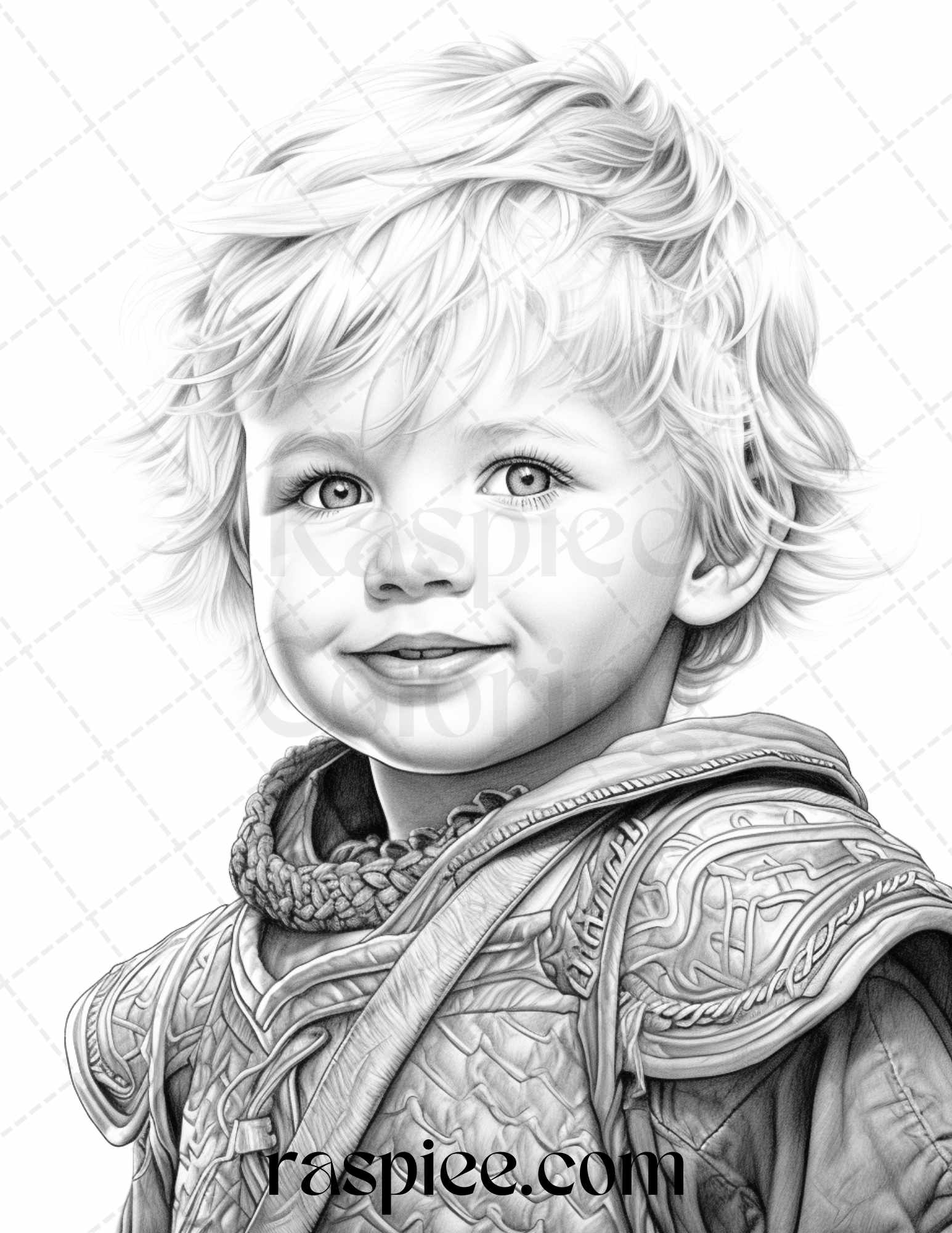 Little viking girls boys portrait grayscale coloring pages printabl â coloring