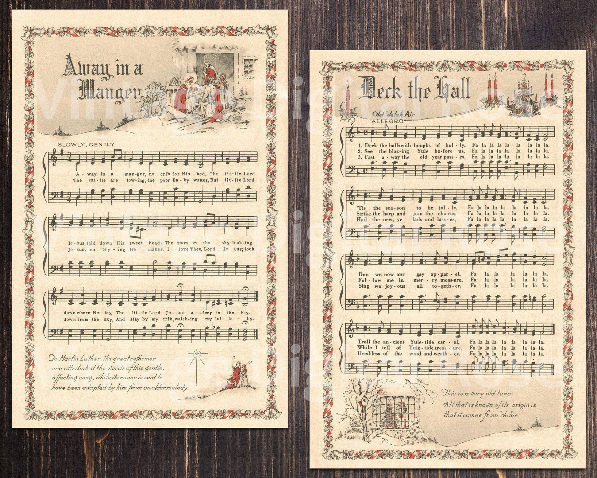Printable vintage christmas carols color illustrations best sellers to â