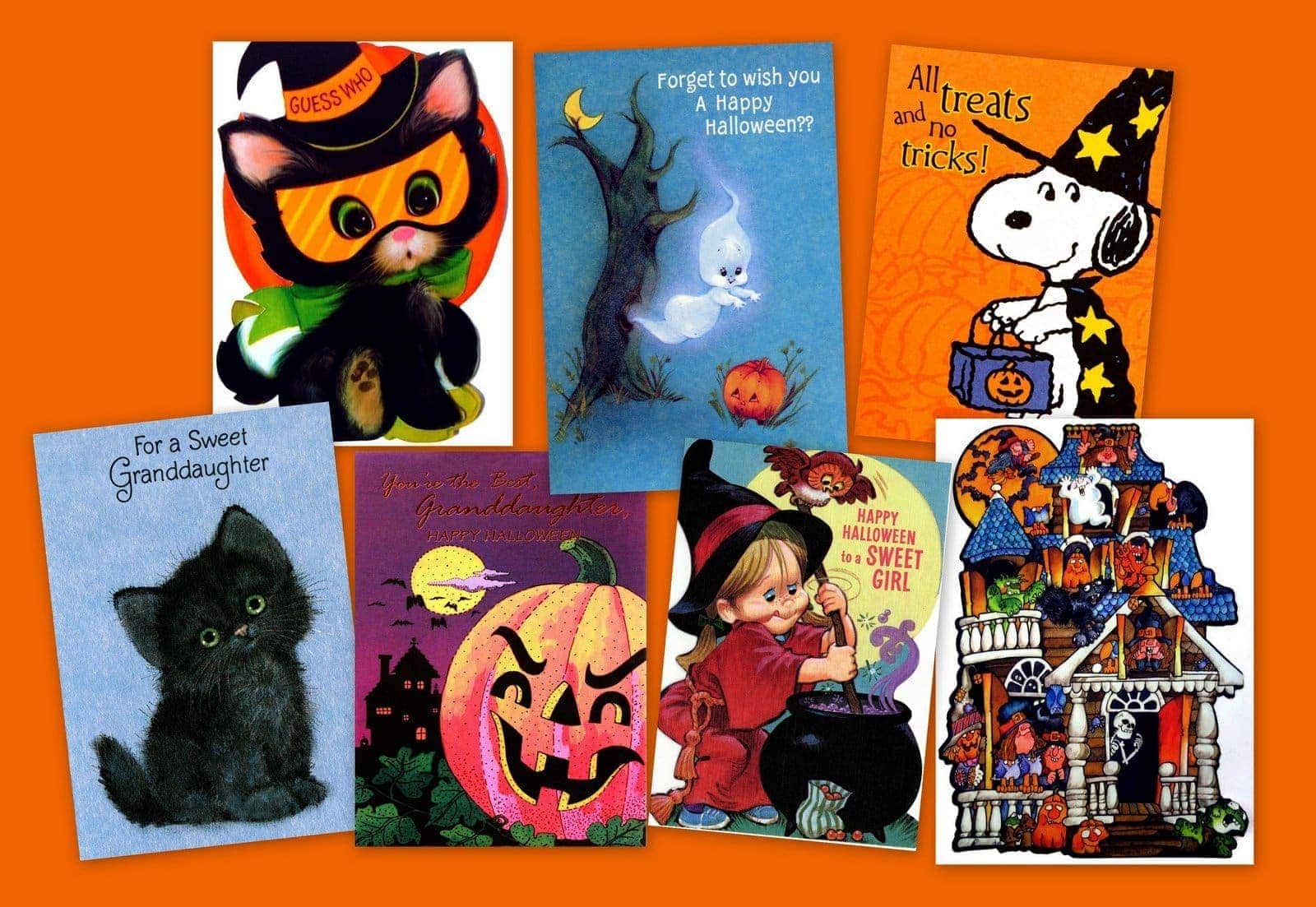 These vintage halloween cards for kids were super cute ways to say boo