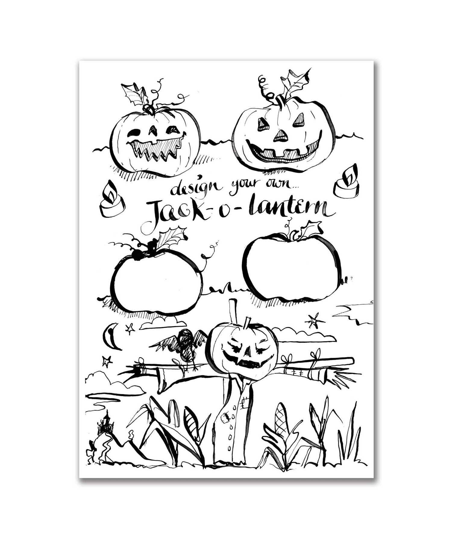 Happy halloween fun colouring pages pack â kassi isaac