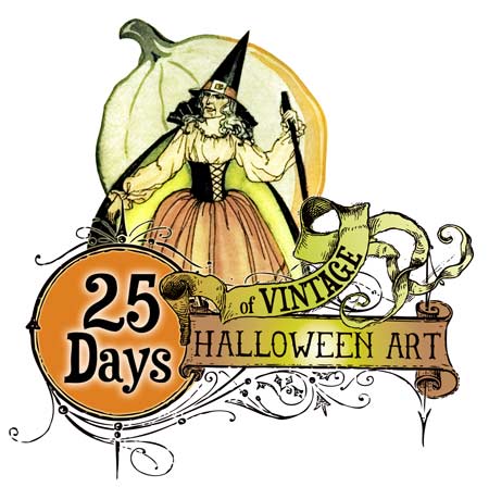 Awesome vintage witch halloween art