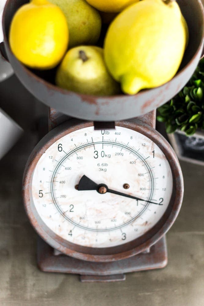 Faux rusted vintage scale makeover