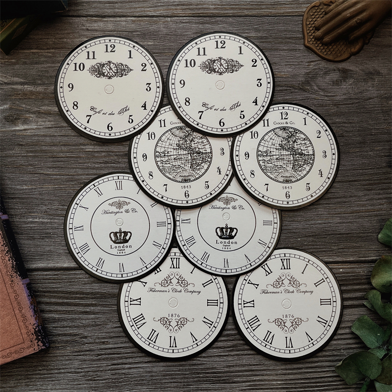Pcs tim holtz style black and white vintage clock craft paper junk journal ephemera collage scrapbooking material paper pack