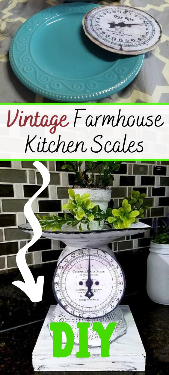 Diy vintage farmhouse kitchen scales â