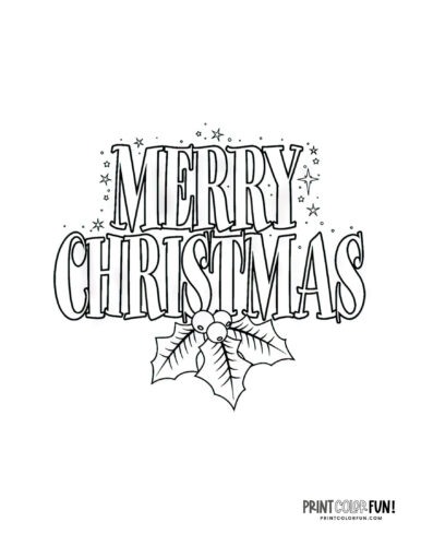 Merry christmas clipart coloring pages for creative family holiday fun at