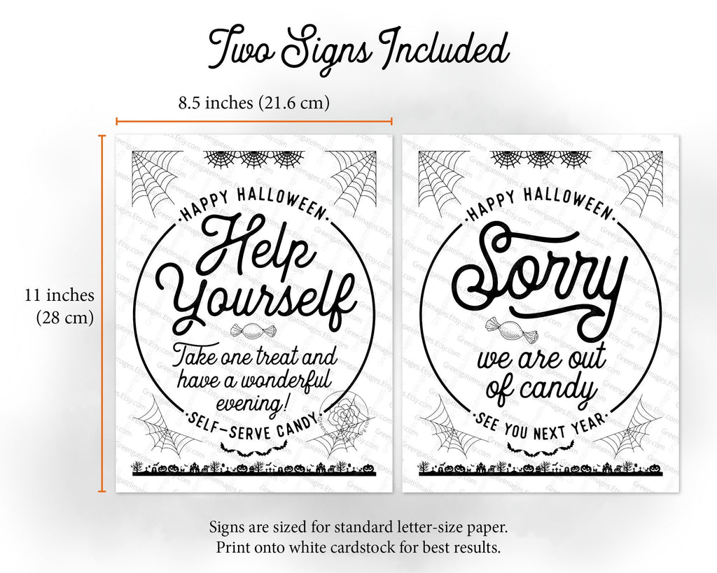 Vintage style black and white trick or treat signs â greengate images