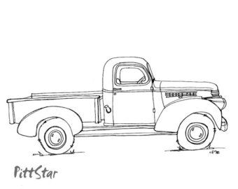 Popular items for vintage truck on etsy truck coloring pages vintage truck classic chevy trucks