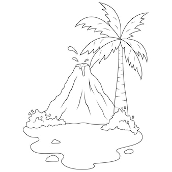 Page volcano coloring printable images