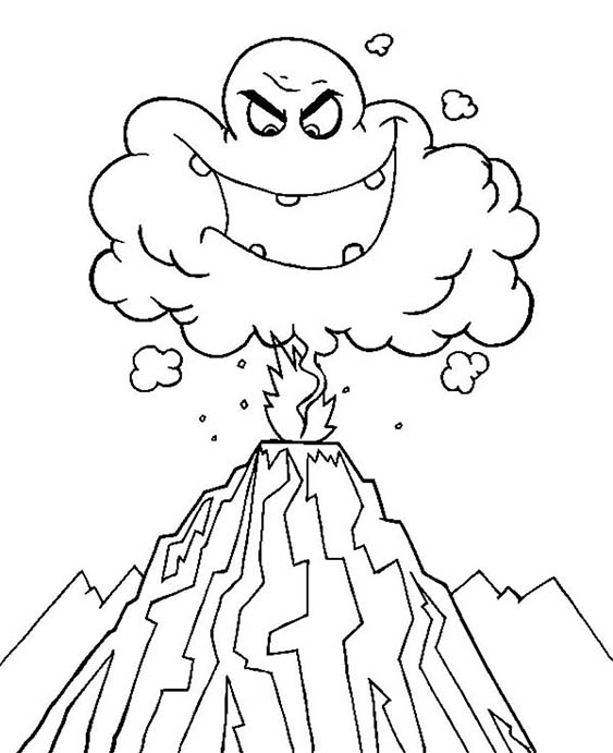 Free easy to print volcano coloring pages