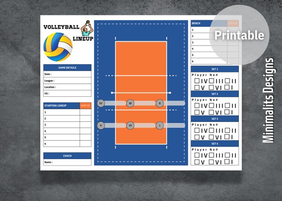 Buy volleyball lineup volleyball lineup maker volleyball game day strategy printable volleyball line up instant download online in india