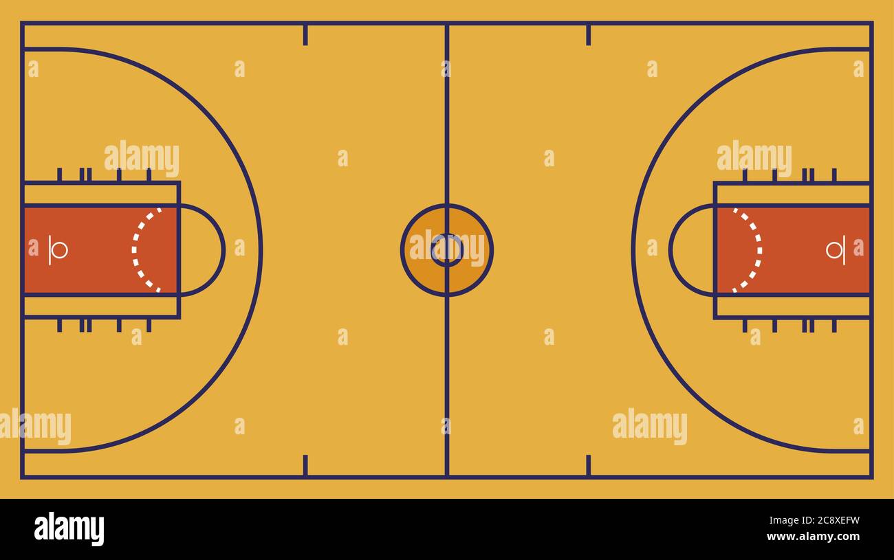 Basketball court diagram stock vector images