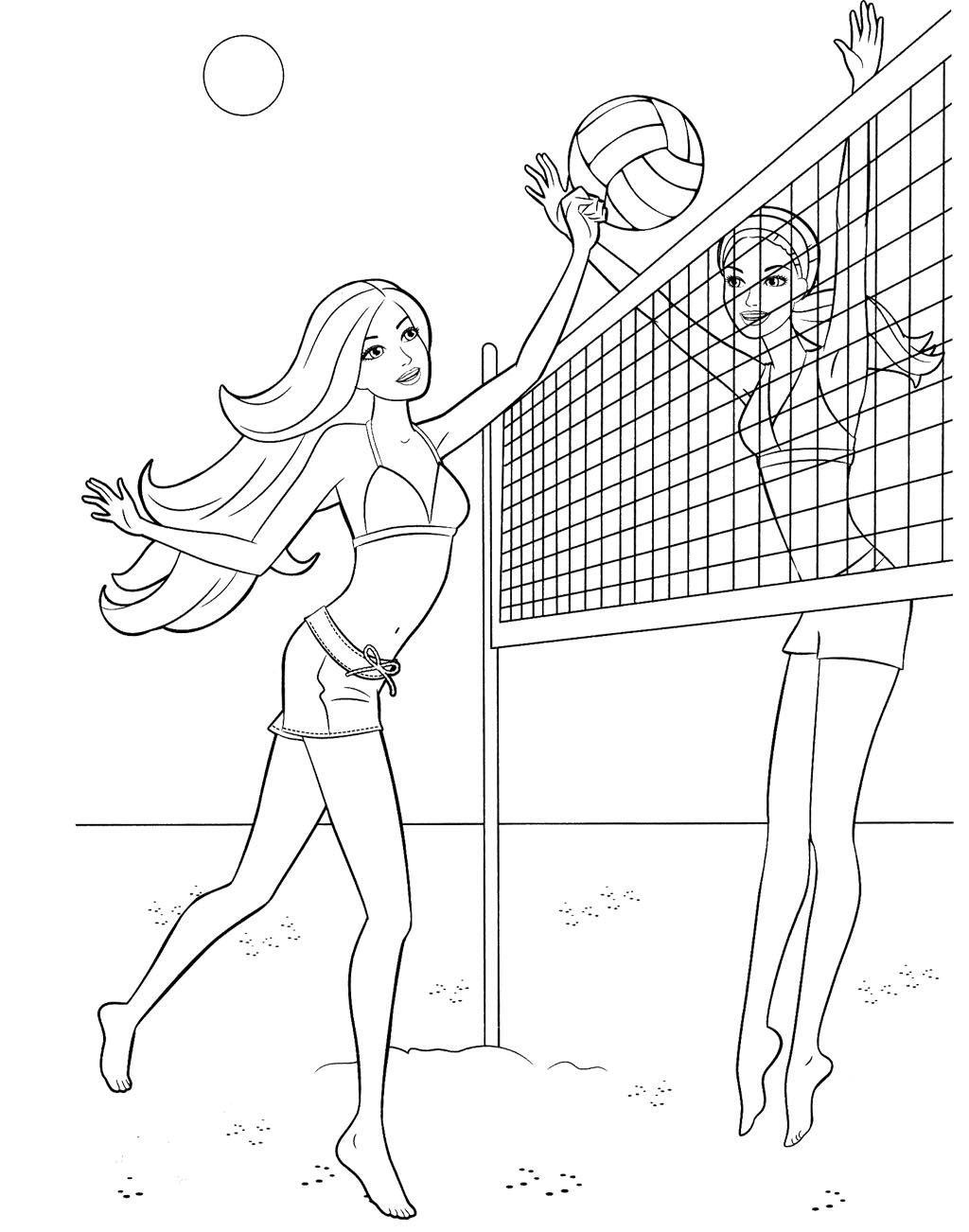 Printable volleyball coloring pages