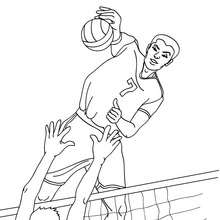 Volleyball quick attack action coloring pages