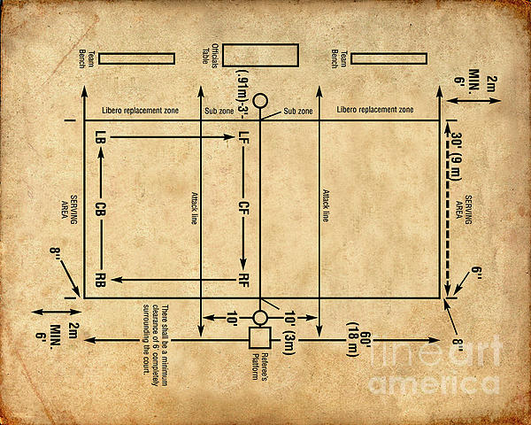 Volleyball court diagram spiral notebook by visual design