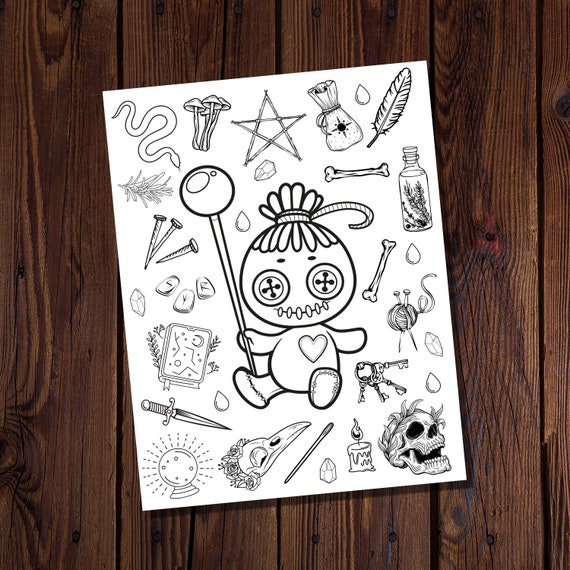Voodoo magic coloring page