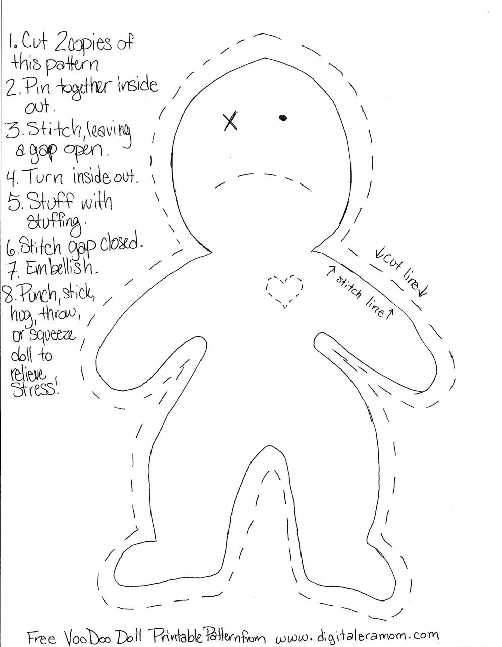 All stressed out stress doll tutorial and free printable pattern