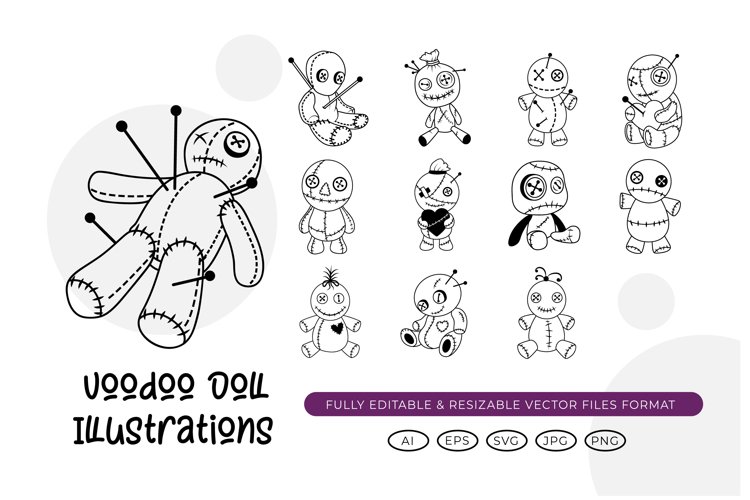Voodoo doll illustrations