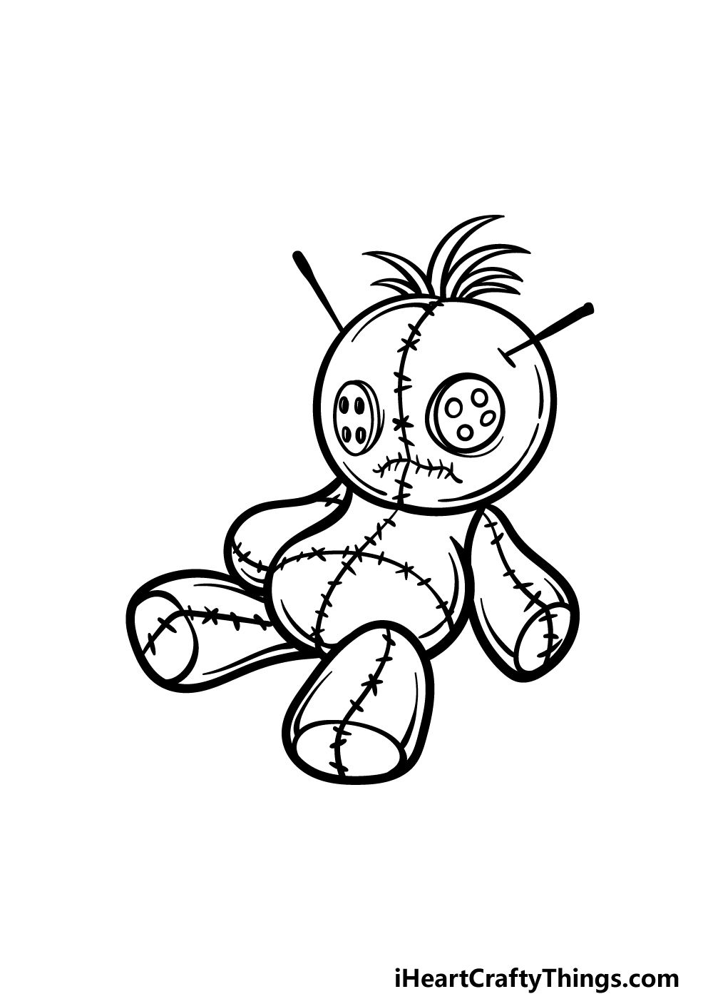 How to draw a voodoo doll â a step by step guide voodoo doll tattoo doll tattoo doll drawing