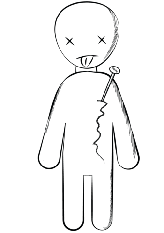 Voodoo doll coloring page free printable coloring pages