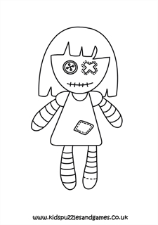Voodoo doll louring page