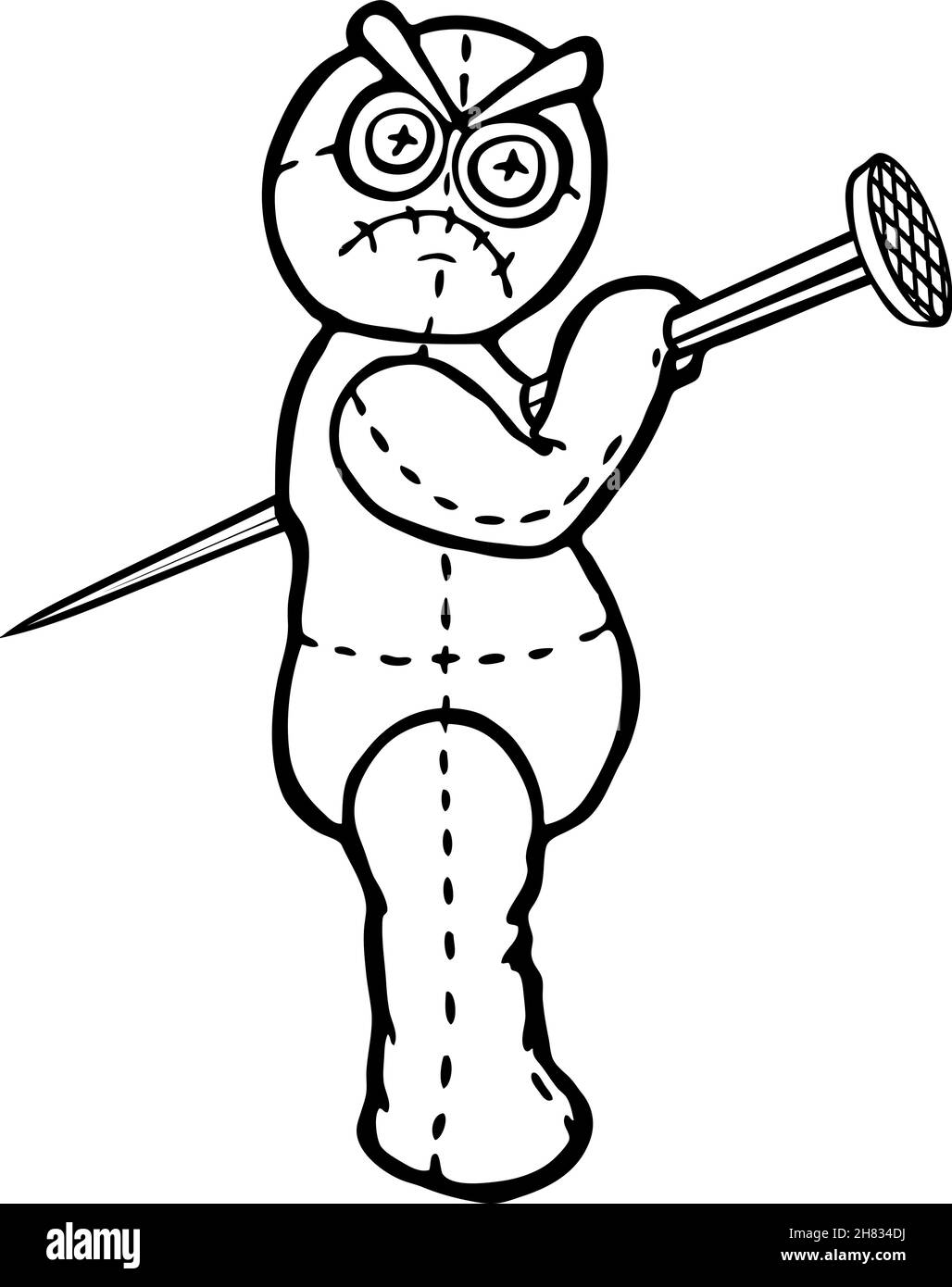 Art voodoo doll black and white stock photos images