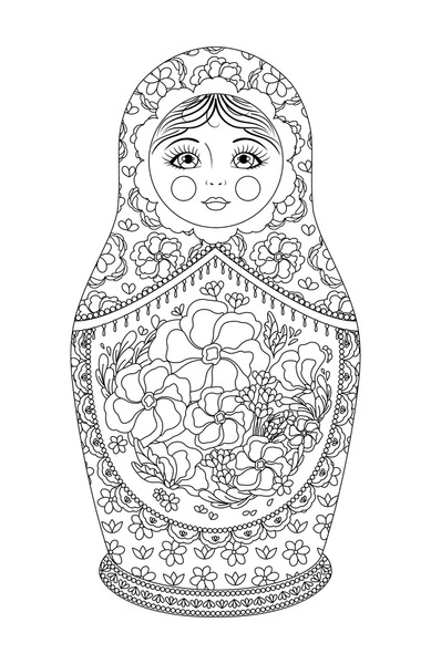 Doll coloring page royalty