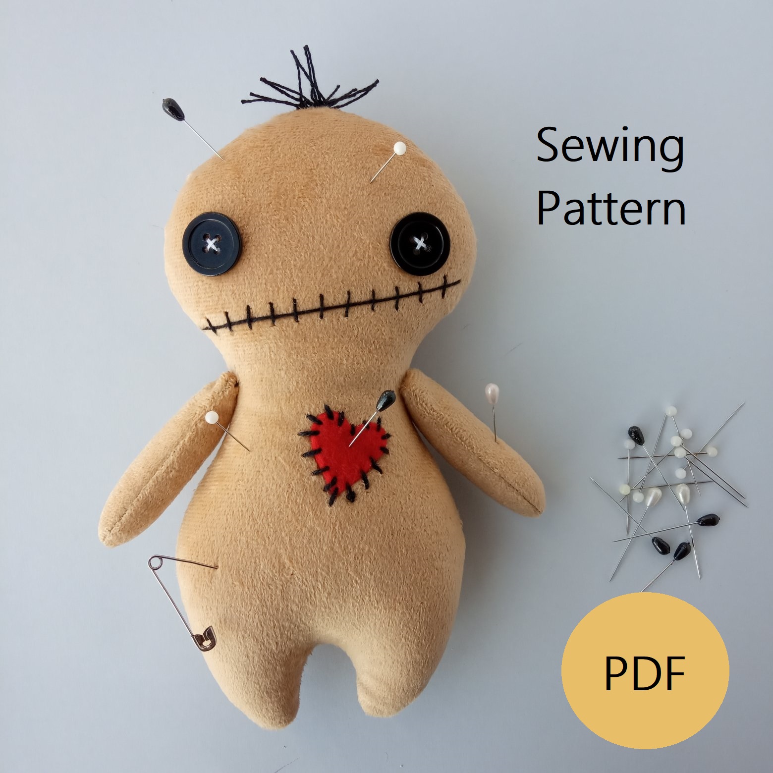 Plush pattern pdf voodoo doll step
