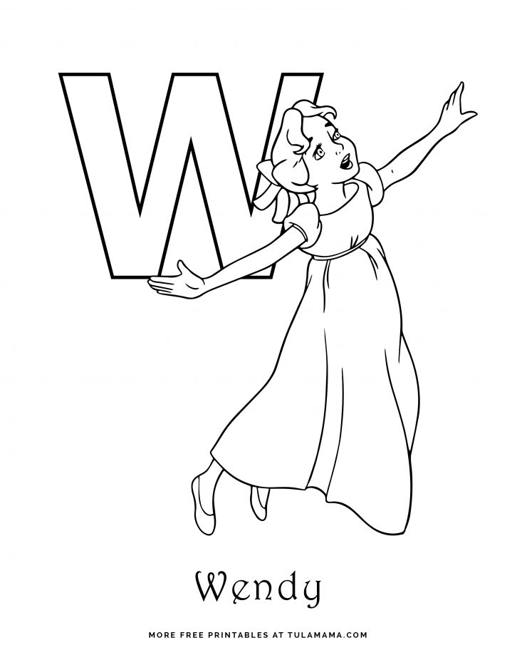 Free printable disney alphabet coloring pages