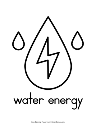 Water energy coloring page â free printable pdf from