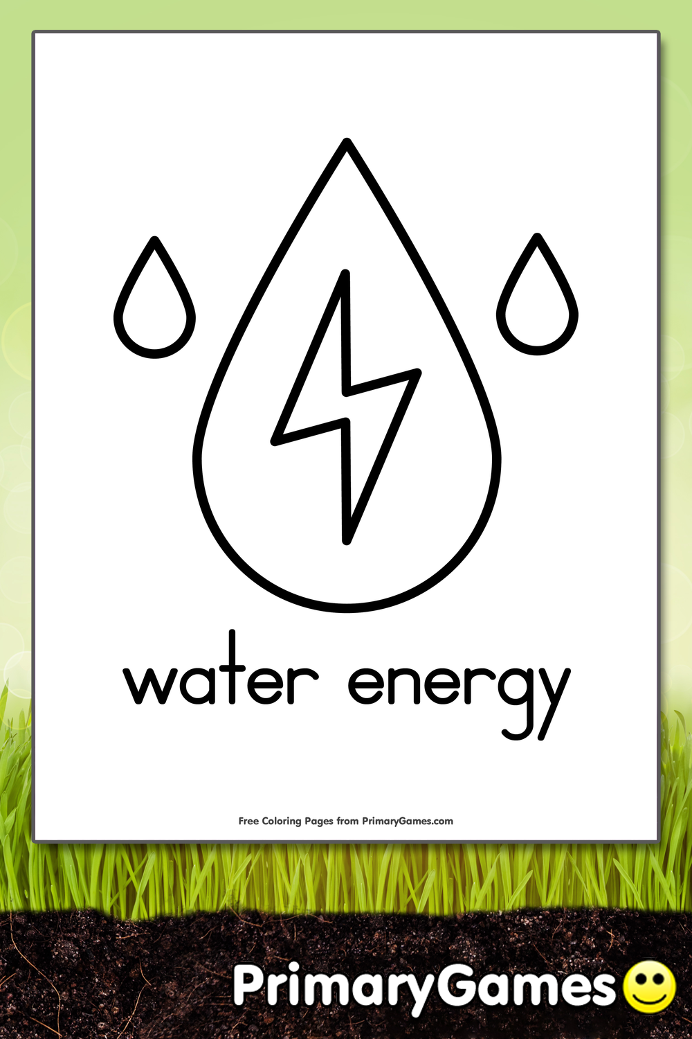 Water energy coloring page â free printable pdf from
