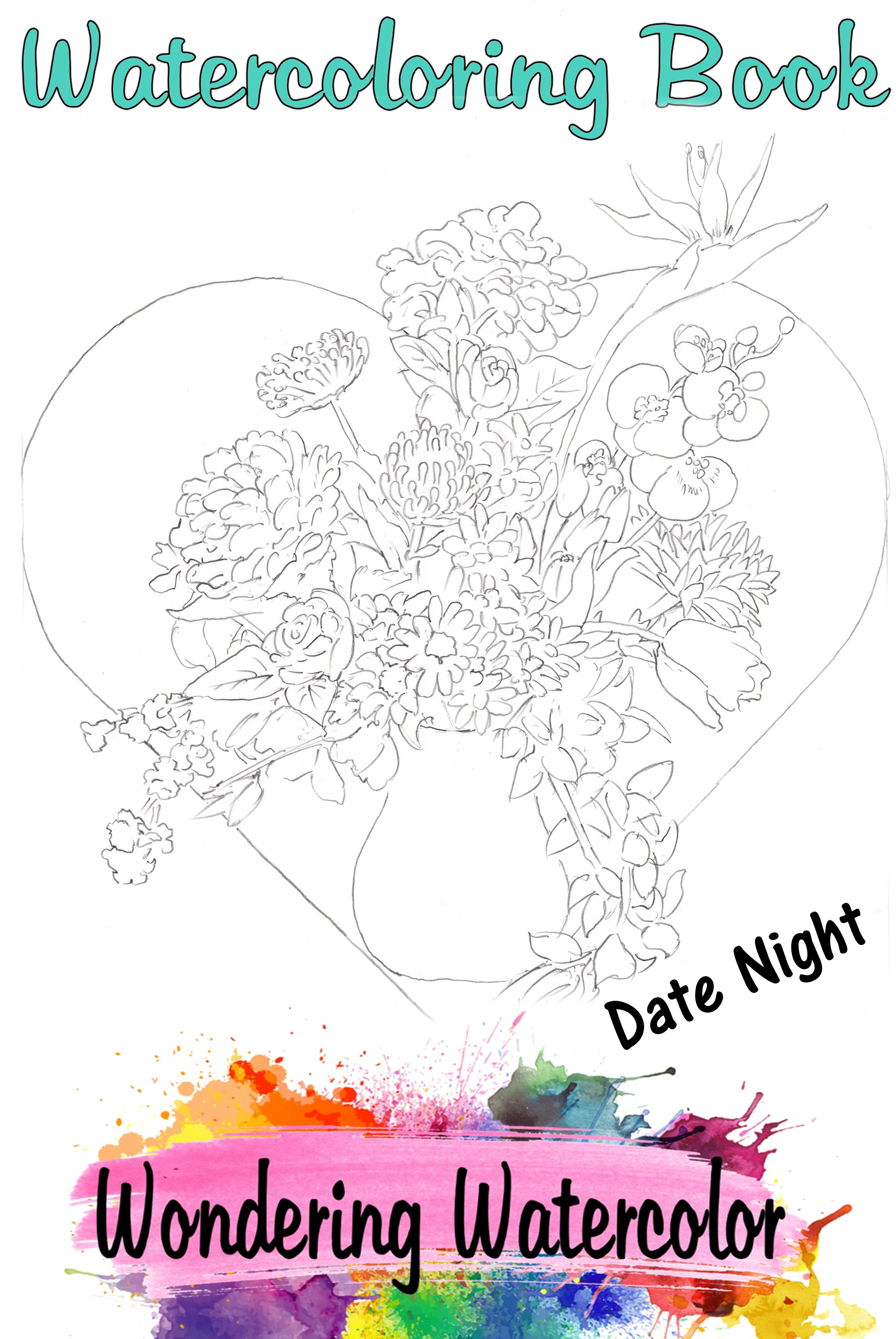 Date night couples activity watercolor coloring book â wondering watercolor
