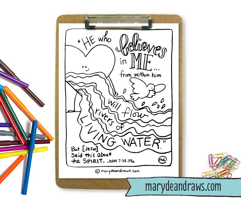 Im praying a new prayer rivers of living water printable coloring page