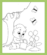 Water tree coloring pages for kids