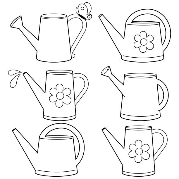 Coloring book water can stock illustrations royalty