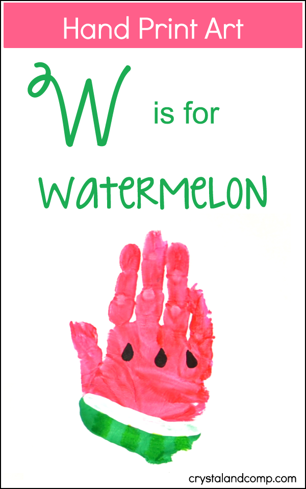 Hand print art letter w