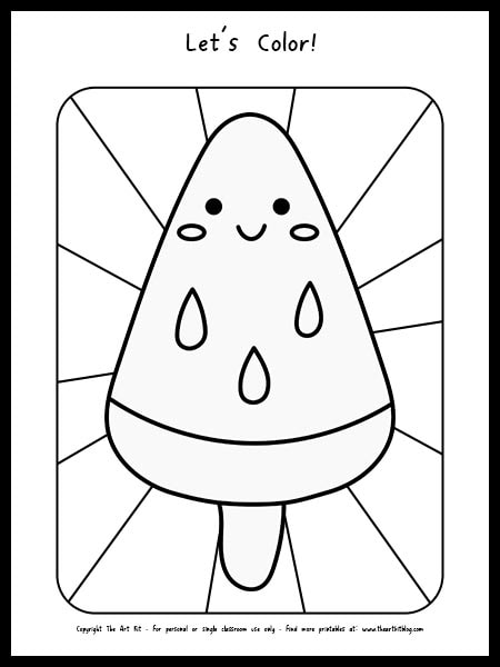 Watermelon ice cream cone coloring page free printable â the art kit