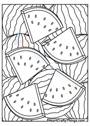 Free printable watermelon coloring pages for kids