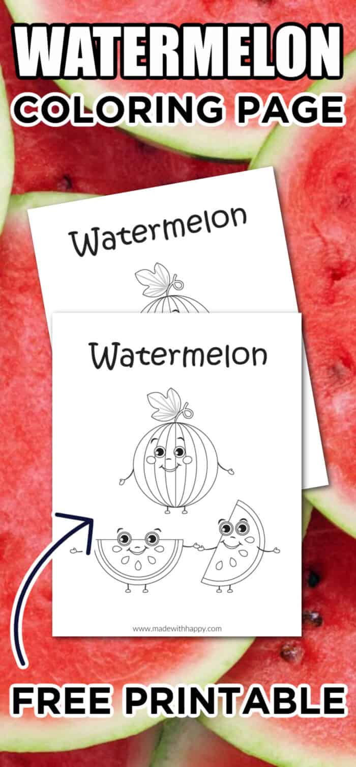Free printable free printable watermelon coloring page