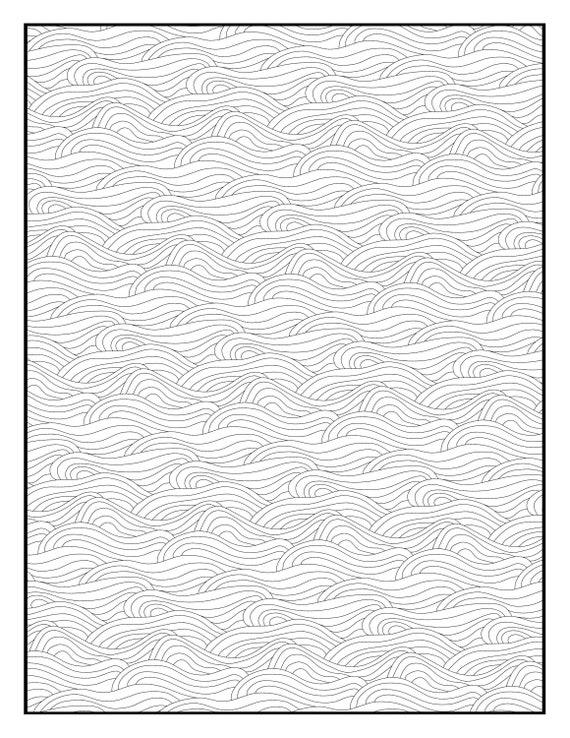 Coloring page waves geometric kaleidoscope simple repeating pattern printable