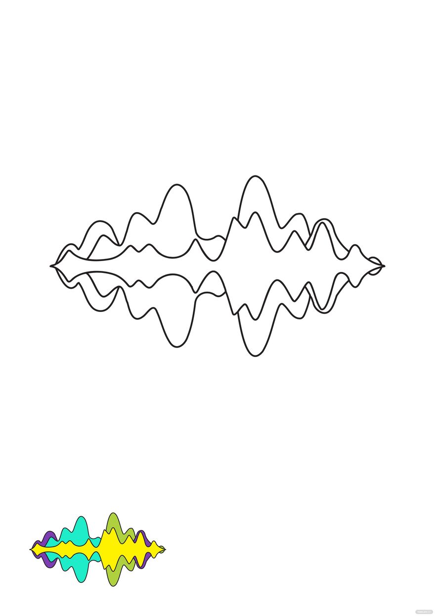 Free music wave coloring page