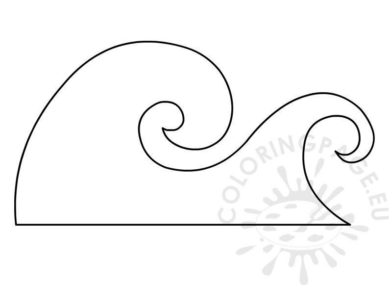 Ocean wave template coloring page