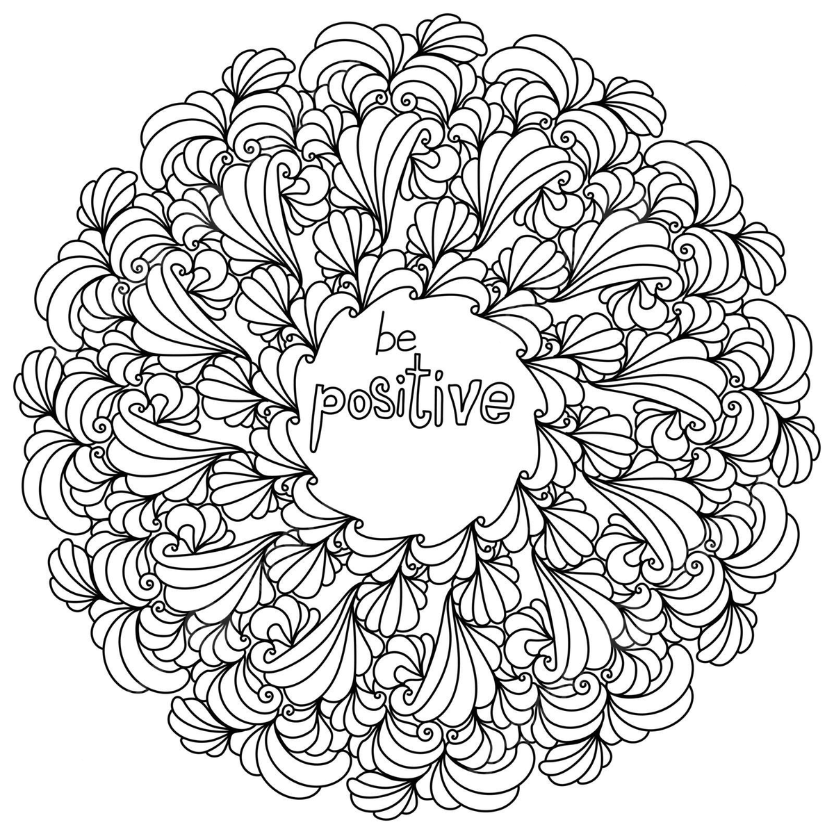Positive mandala coloring page with curls and waves vector wave drawing man drawing ring drawing png and vector with transparent background for free download