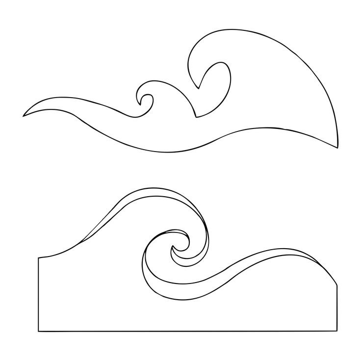 Ocean wave template wave stencil waves free stencils printables templates