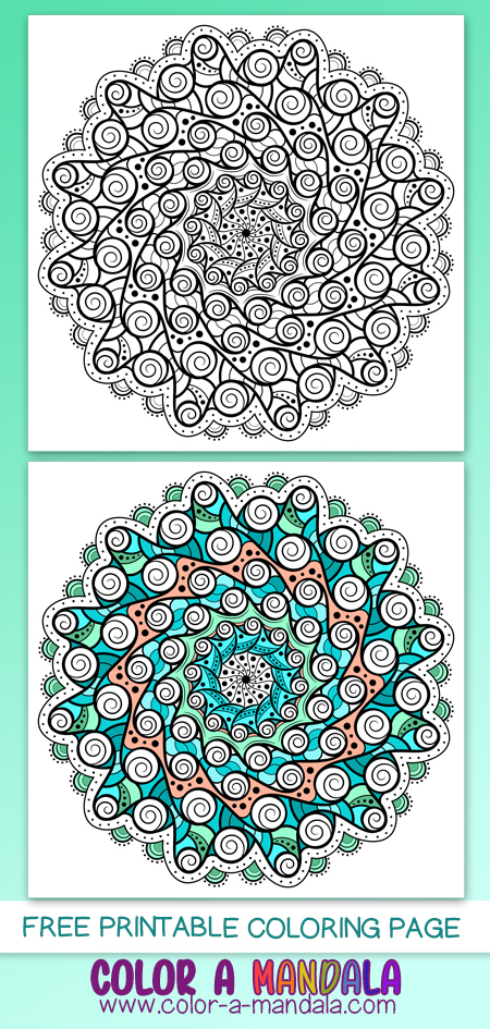 Swirly curly mandala m